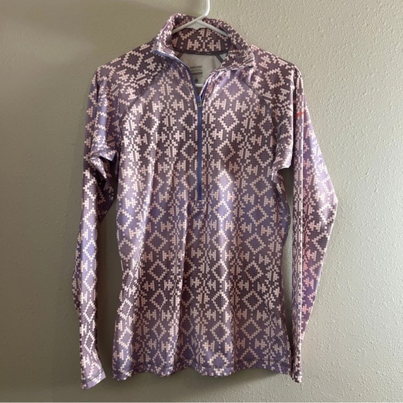 NIKE PRO WOMEN’S MULTICOLORED (PURPLE) FLEECE LINED HALF ZIP PULLOVER SIZE L - Picture 2 of 6